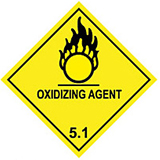 Class 5 - Oxidising Hazard Labels