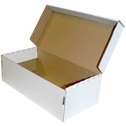 WHITE CARDBOARD SHOE STYLE BOX 292Lx203Wx102H Pack 25 - White Shoe