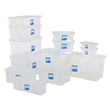 Wham Economy Plastic Box & Lid | 25 Litre Capacity | 250h x 330w x 430d mm | Clear