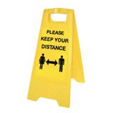 A FRAME SOCIAL DISTANCE SIGN, NO DISTANCE STATED - 300 x 600mm - PACK 5