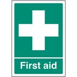 FIRST AID SIGNS, PLASTIC, - 210 x 297mm (A4)- PACK 5